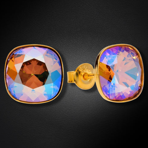 Sudraba auskari "Apžilbinošs Mirdzums (Light Colorado Topaz Shimmer)" ar Swarovski™ kristāliem
